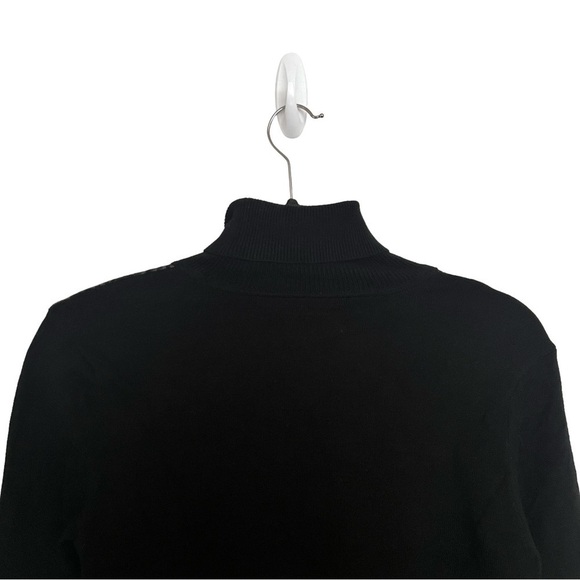 Lauren Ralph Lauren Black Gray Turtleneck Sweater Petite Medium - Picture 6 of 9